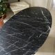 Table à manger en marbre nero marquina 1970 vintage italie