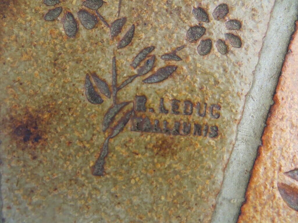 Signed Vallauris R LEDUC ceramic coffee table