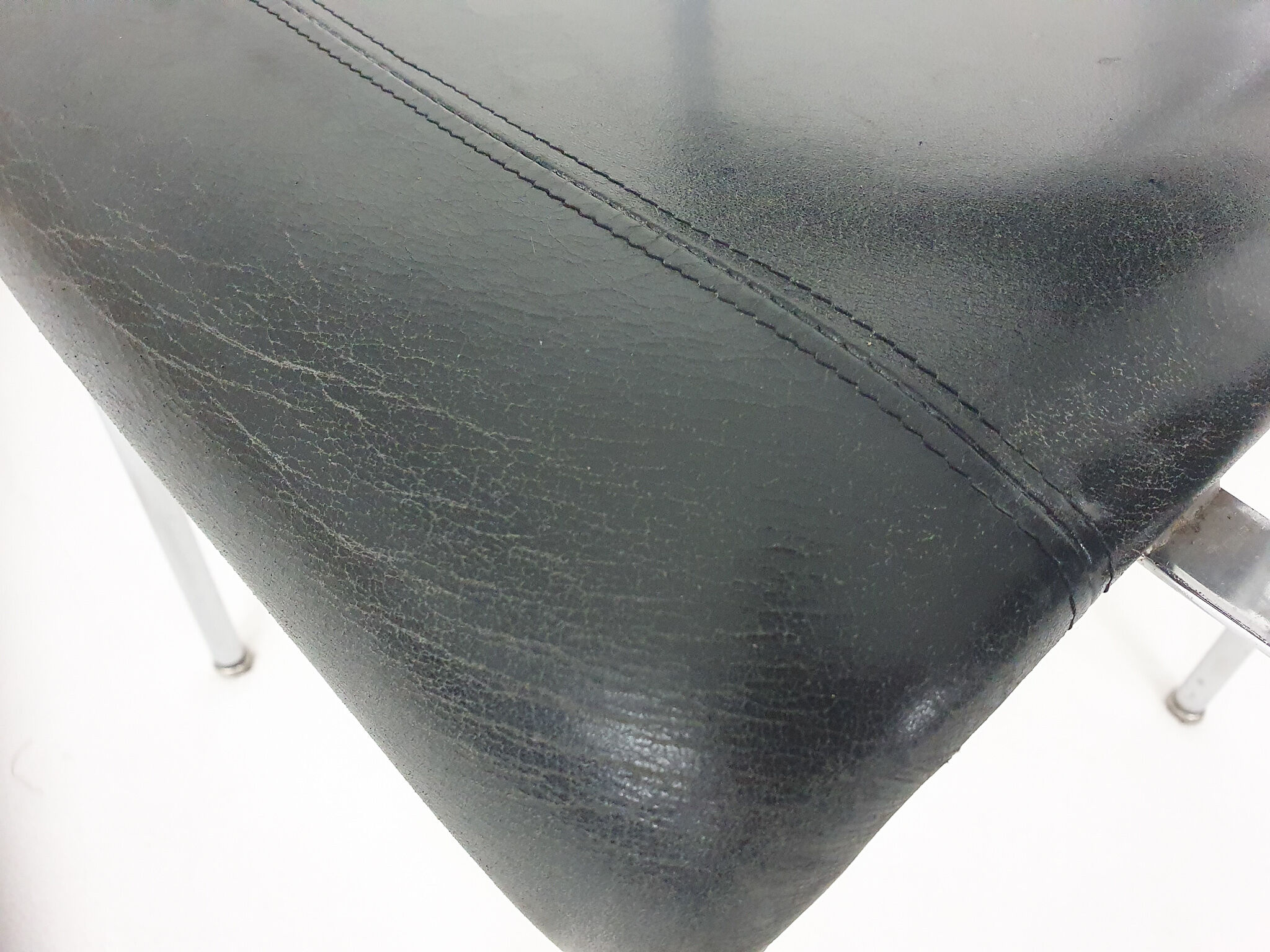 Set of five chrome and leather dining chairs by Aryform, Sweden 1970's