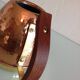 Watering can in hammered red copper and wooden handle/vintage 60s-70s