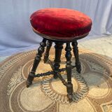 Blackened wooden piano stool Napoleon lll style