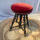 Blackened wooden piano stool Napoleon lll style