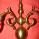 Pair of bronze wall lights with 2 arms in "Dutch" style.