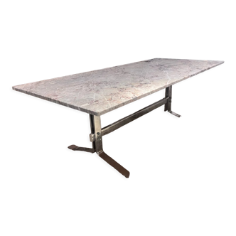 Table basse en marbre et chrome