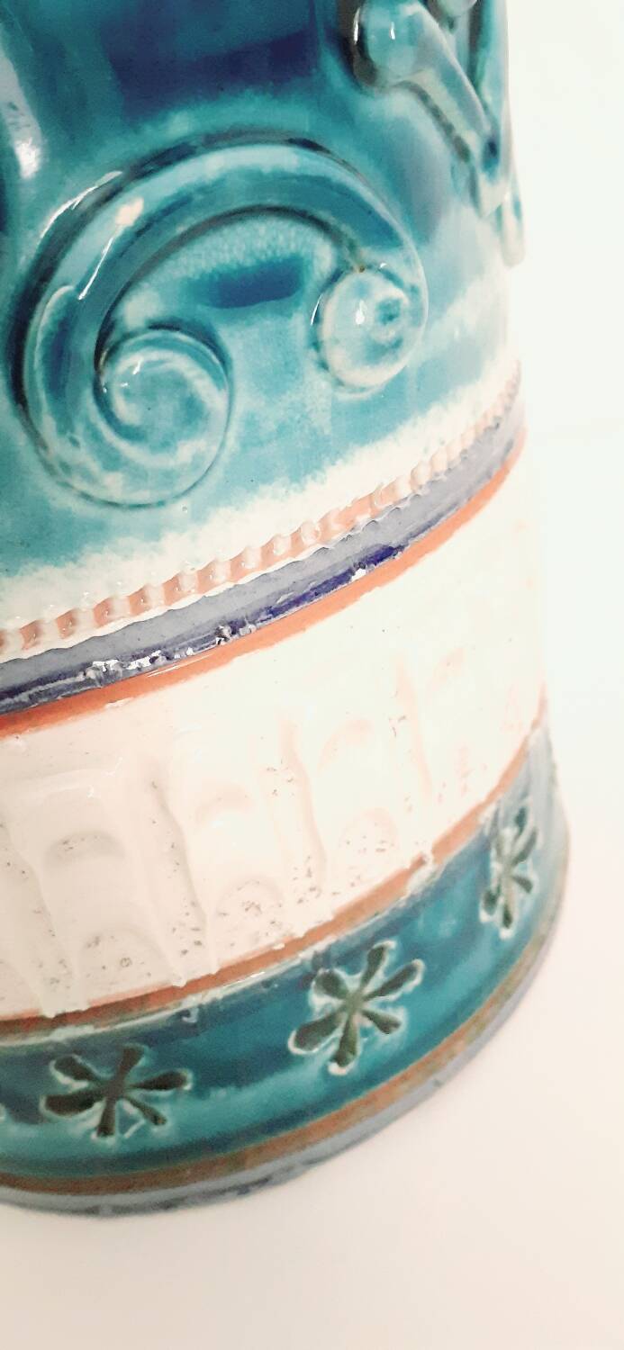 Ceramic roller vase, Italy 1970