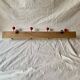 Vintage wooden wall coat rack - 4 red ball coat hooks