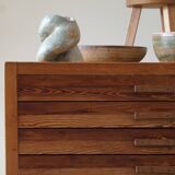 Mid Century Large Danish Drawing Cabinet, Made in Pine and Beech, 1960s