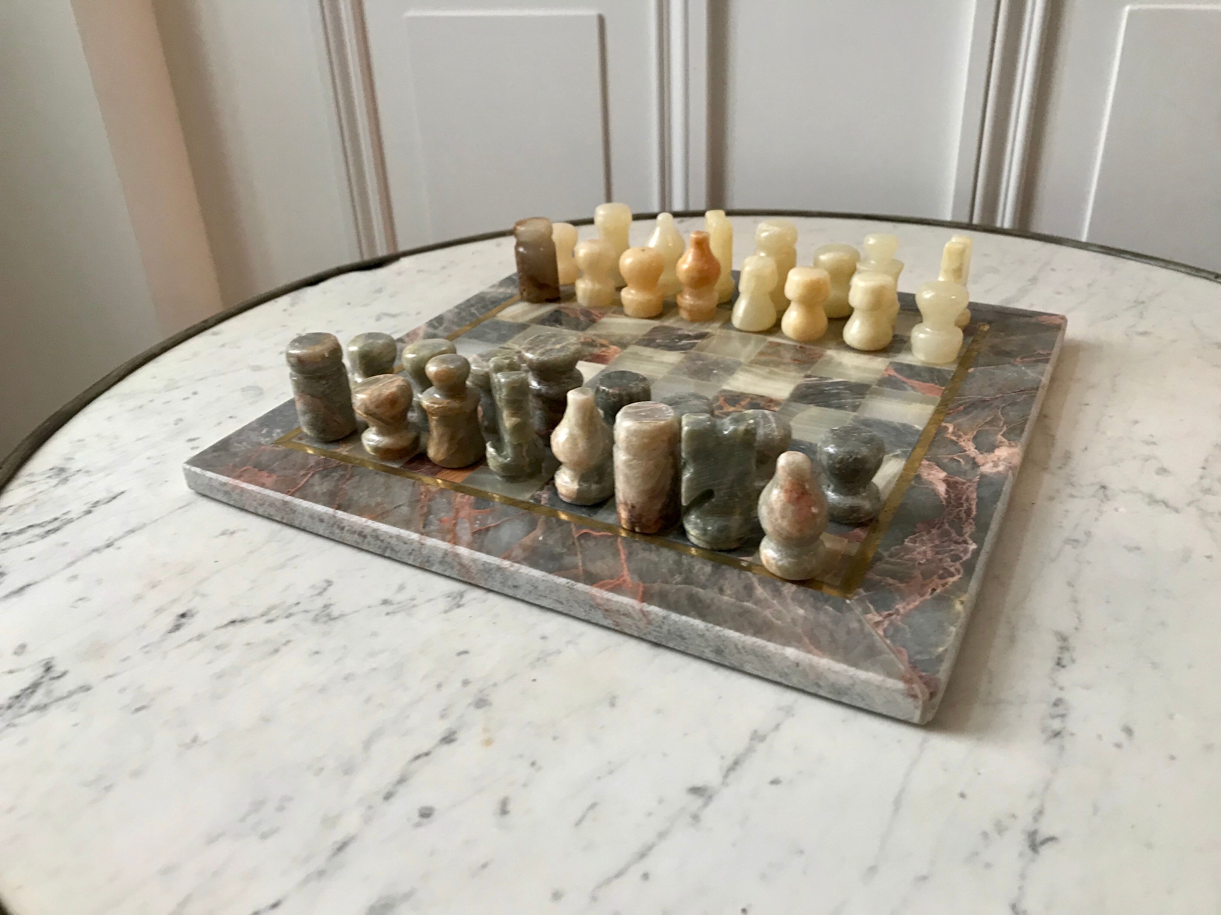 Vintage marble chess set 60s