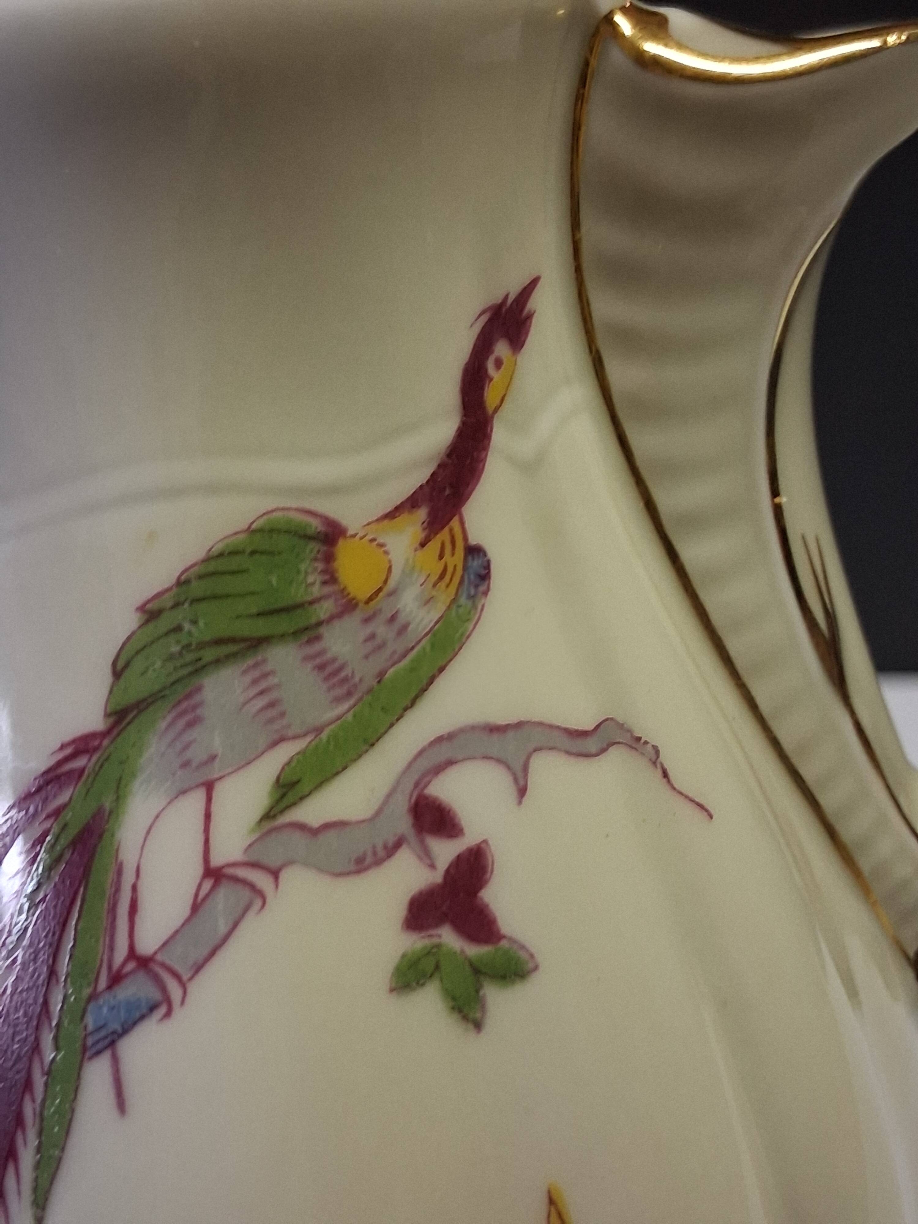 Very pretty Limoges porcelain coffee pot from Bernardaud model "Ch