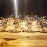 4 champagne flutes with cut sides, late 19th century