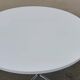 Round table in white melamine and chrome metal, 1970s-1980s