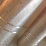 Pair of vases metal rolls brushed silver / vintage year old 70