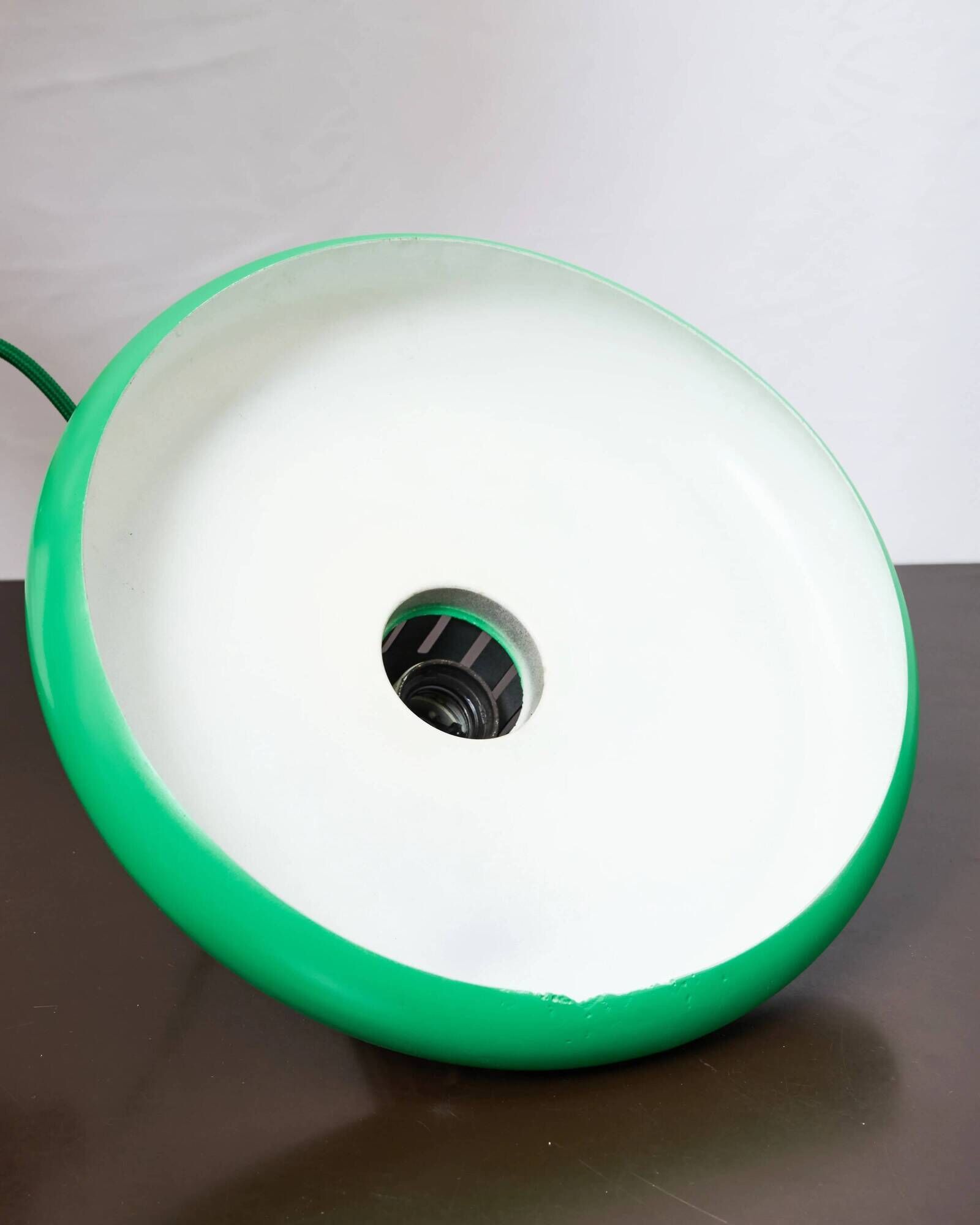 Green and black metal suspension, post-modern, 1980s.