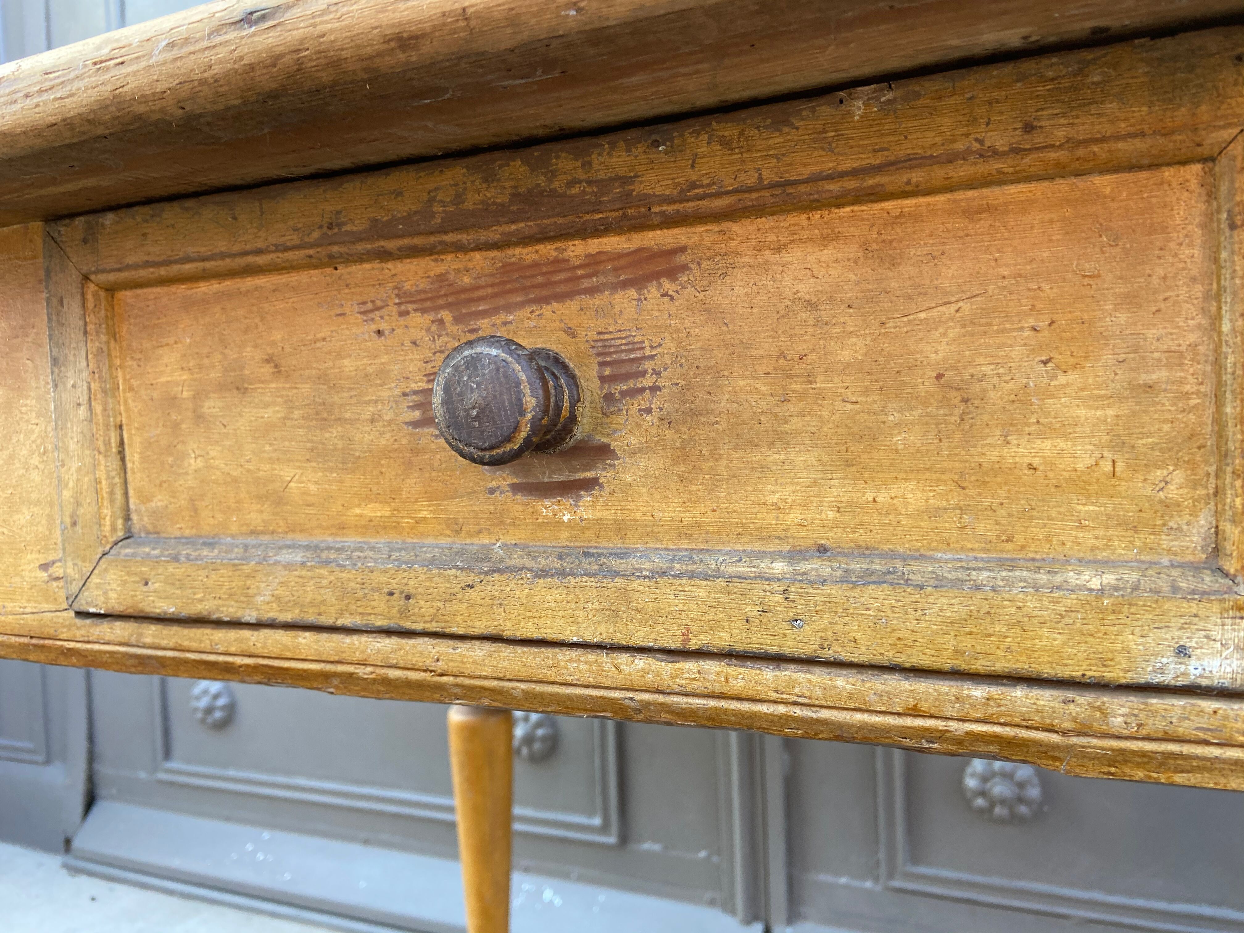 Farm table in natural wood fir 1900 brewery
