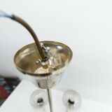 See Delmas chandelier, 5 branches, black and gold, transparent glass, 1960