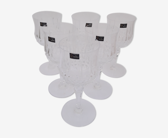 Set de 6 verres à eau estampillés cristal de Sèvres modèle Savannah H 17 cm jamais servis