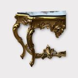 Large italian console in gilded wood in louis xv style, late 19th century, l 158 cm