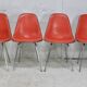 Ray & Charles Eames, Herman Miller edition, set of 4 orange chairs. Circa 1960