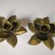 Two "flowers" candle holders in brass - 1970s