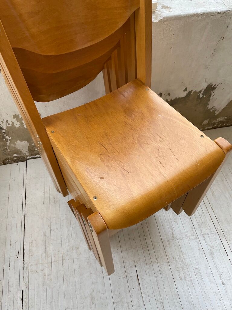 12 80s beech chairs