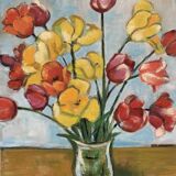 Vintage painting, painting, still life with flowers