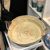 Braided wicker handle basket