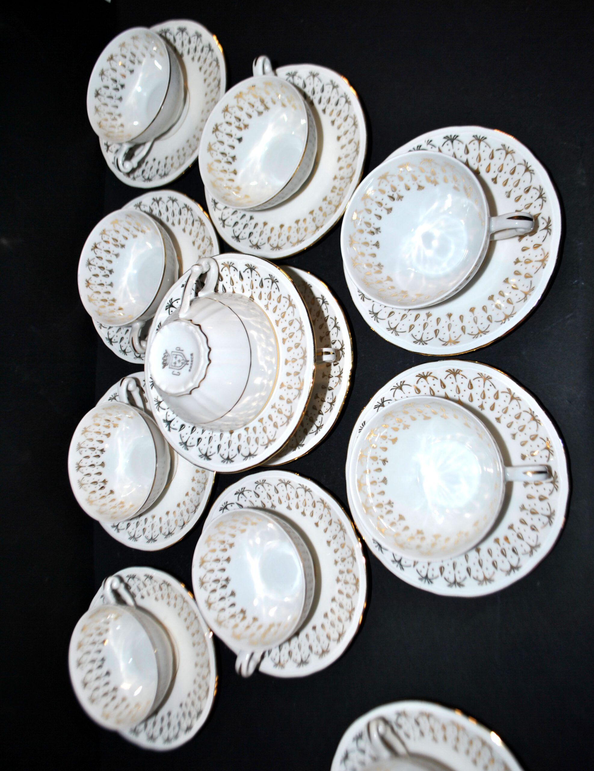 CNP set of 11 porcelain coffee cups from the National Porcelain Company Berry.