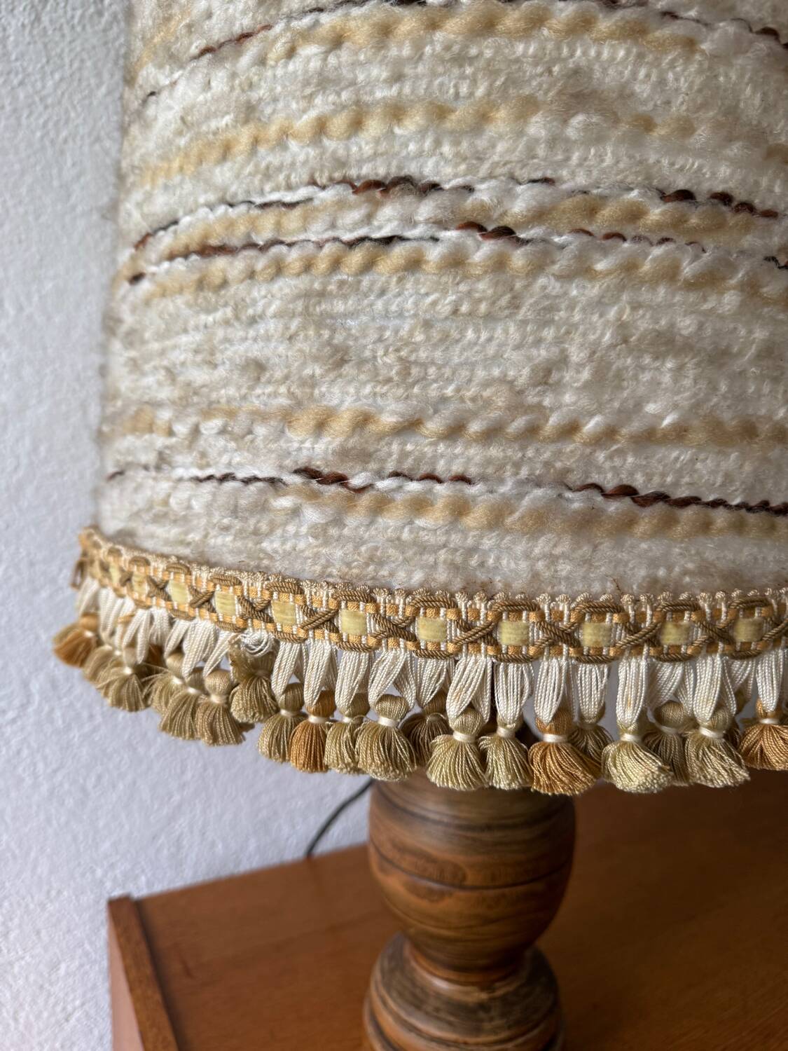 Turned wood lamp from the 60s