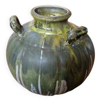 stoneware vase with 3 handles