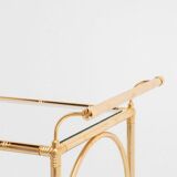 Hollywood regency style bar cart with rope details