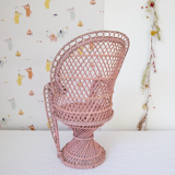 Pink Emmanuelle wicker chair