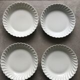 Lot of 7 hollow plates of white Limoges porcelain from the Haviland factory — Torse model