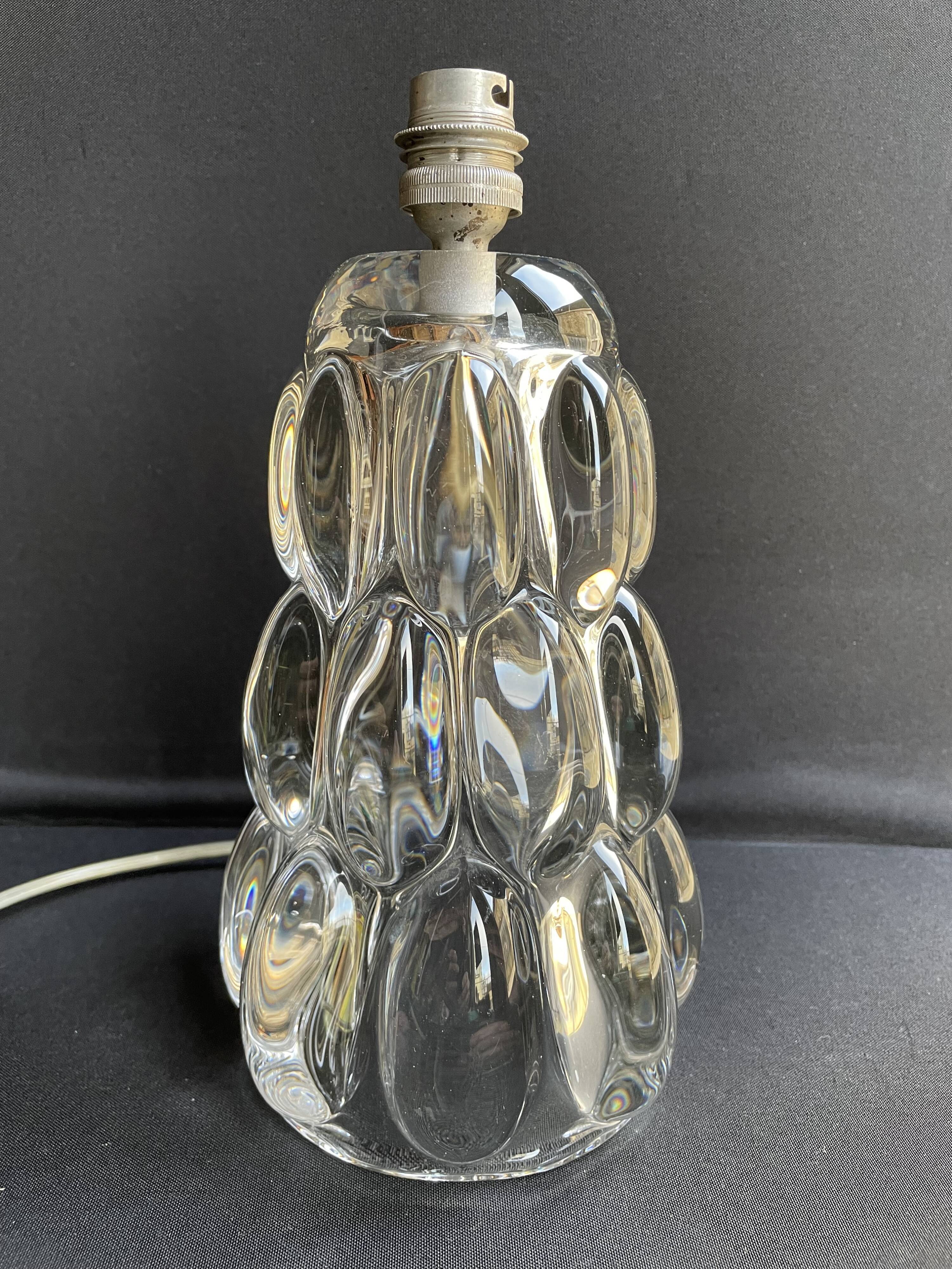 Schneider Glassworks - Important Lamp Foot - Molded Crystal - Conical with Godrons