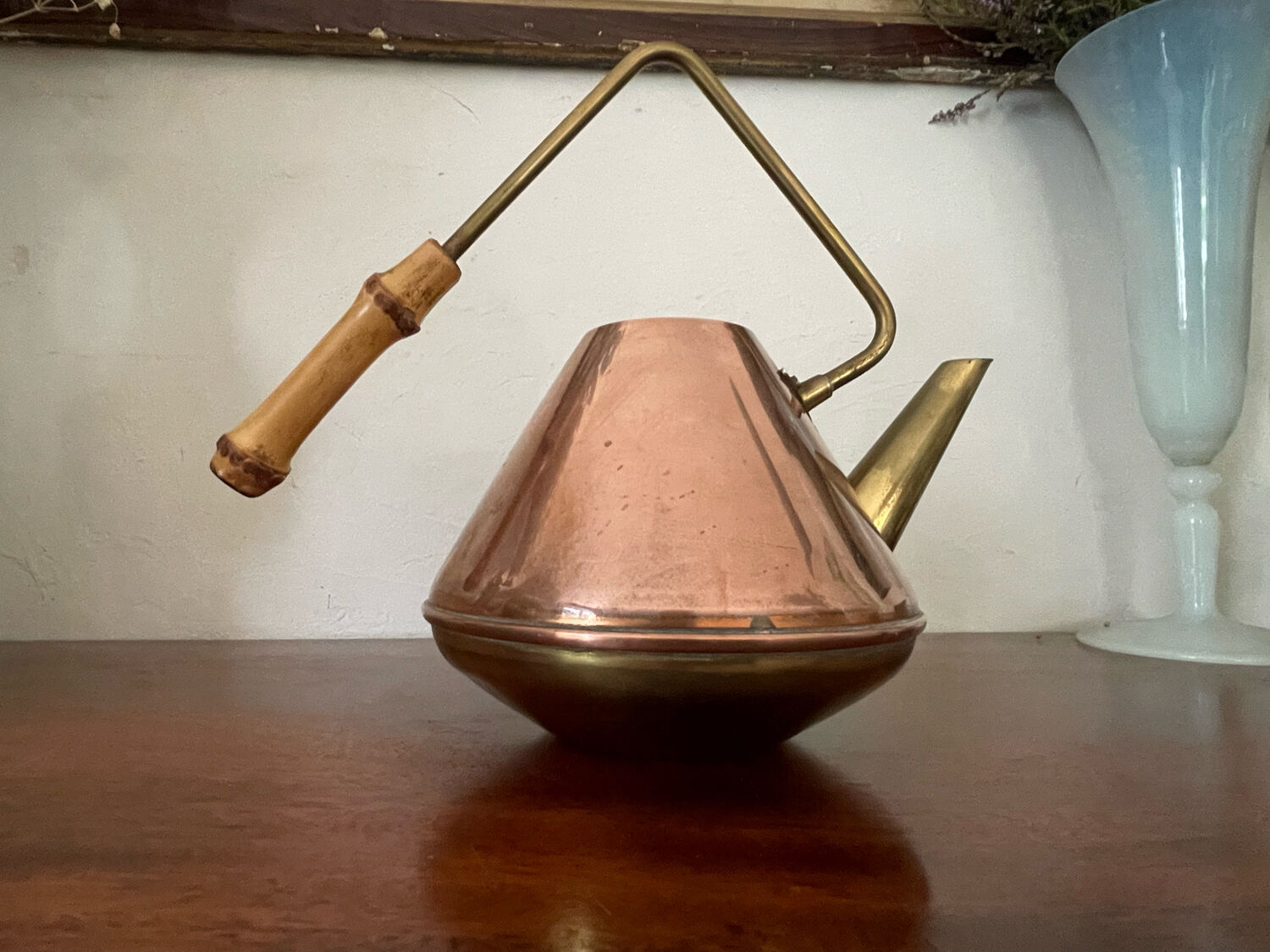 Watering can copper and brass circa 1950
