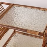 Bar Cart in Bamboo & Rattan, 1950s Denmark