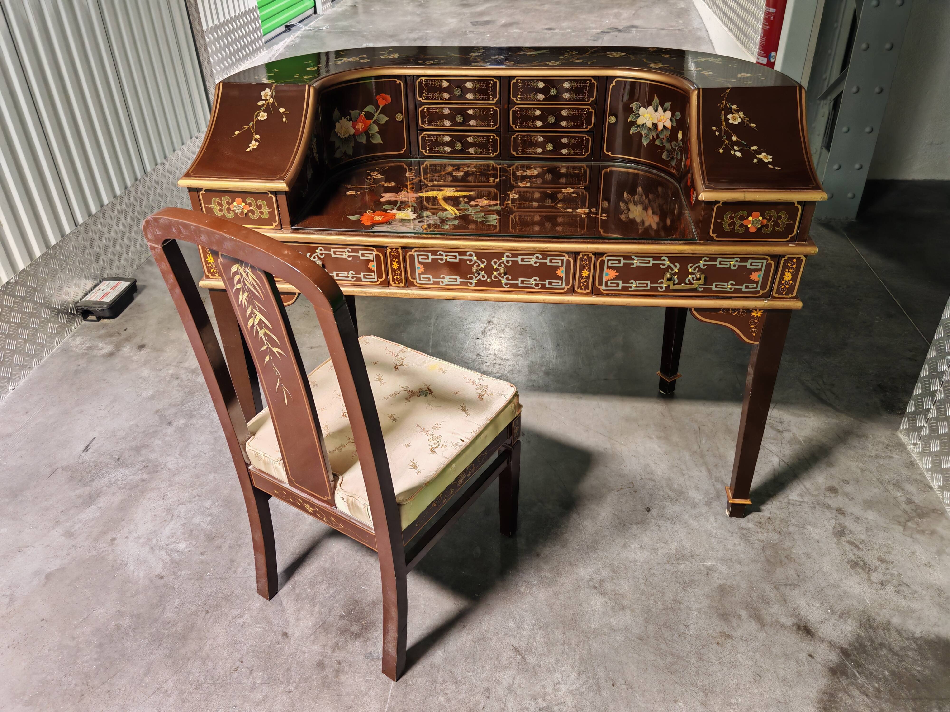 Chinese table with the vintage chair.