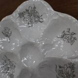 9 Oyster plates with black floral decoration KetG Luneville year 1940