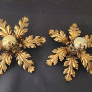 Gilded hand-forged Florentine wall lamp Hans Kögl style, Italy