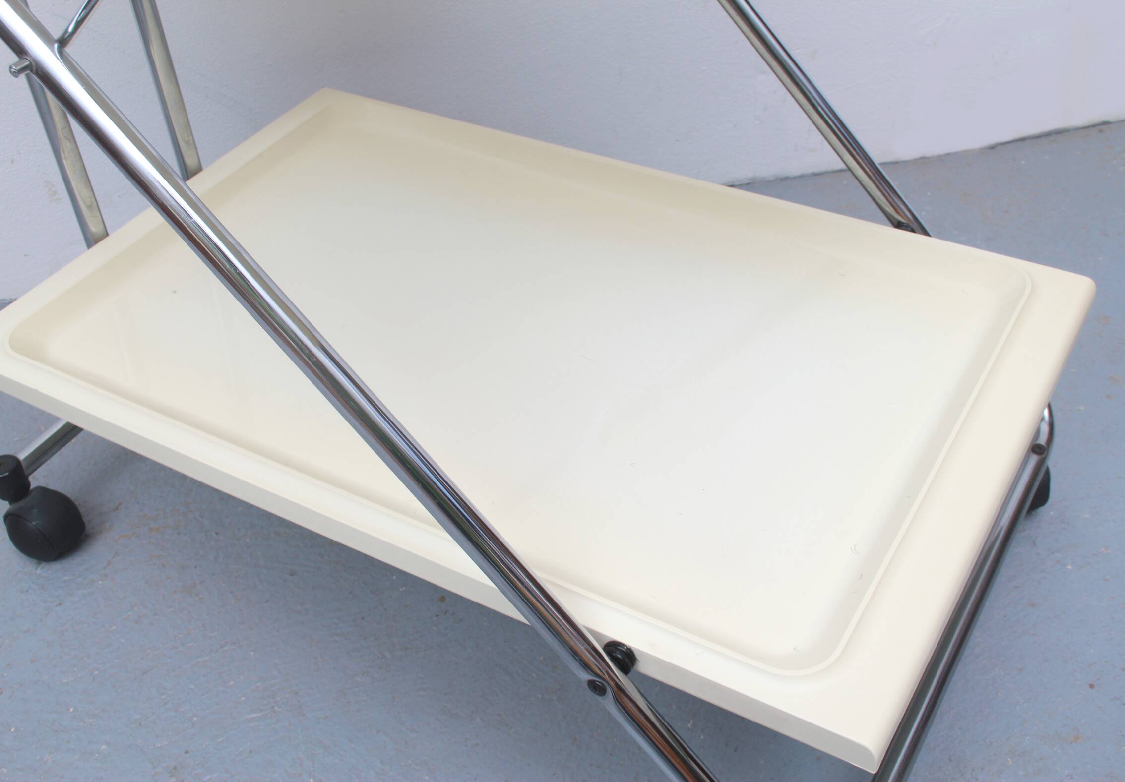 1970s trolley in chrome and plastic