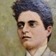 Oil painting on canvas by Pietro Mascagni, composer from the early 1900s.