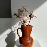 Two-tone brown ceramic wine pitcher H: 24cm