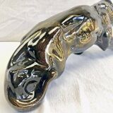 Art Deco lion statue 1930 cracked Saint Clément