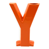 Space age orange Y solifleur vase, Marcel Radureau France 1970