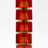 Grande lampe de table scandinave du milieu du siècle en verre et laiton par Carl Fagerlund pour Orrefors, Suède, 1960