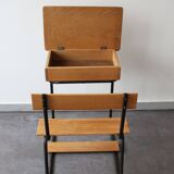 Vintage wooden school desk.