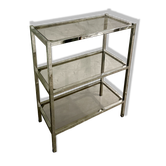 High chrome shelf with 3 smoked glass shelves Roche Bobois
