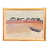Original  Swedish Oil on Canvas – “Motif from Byxelkrok” by Raymond Wallentin – Signed & Dated 1975 – Vintage & Framed