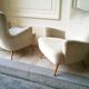 Ensemble de 4 fauteuils organic wingback chairs des années 50/60 vintage