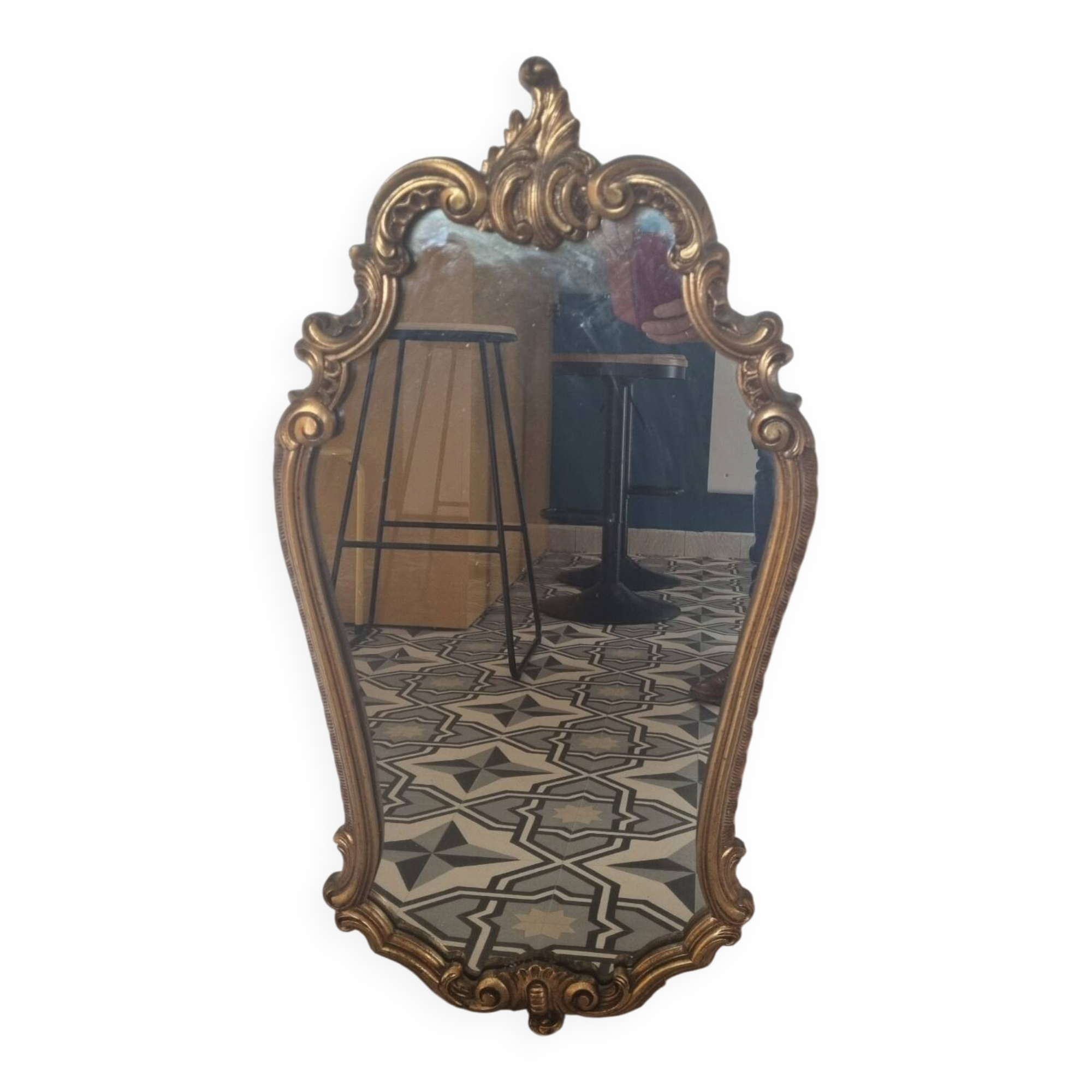 Baroque mirror Louis XV gilded wood (83 x 45cm)