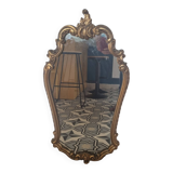 Baroque mirror Louis XV gilded wood (83 x 45cm)